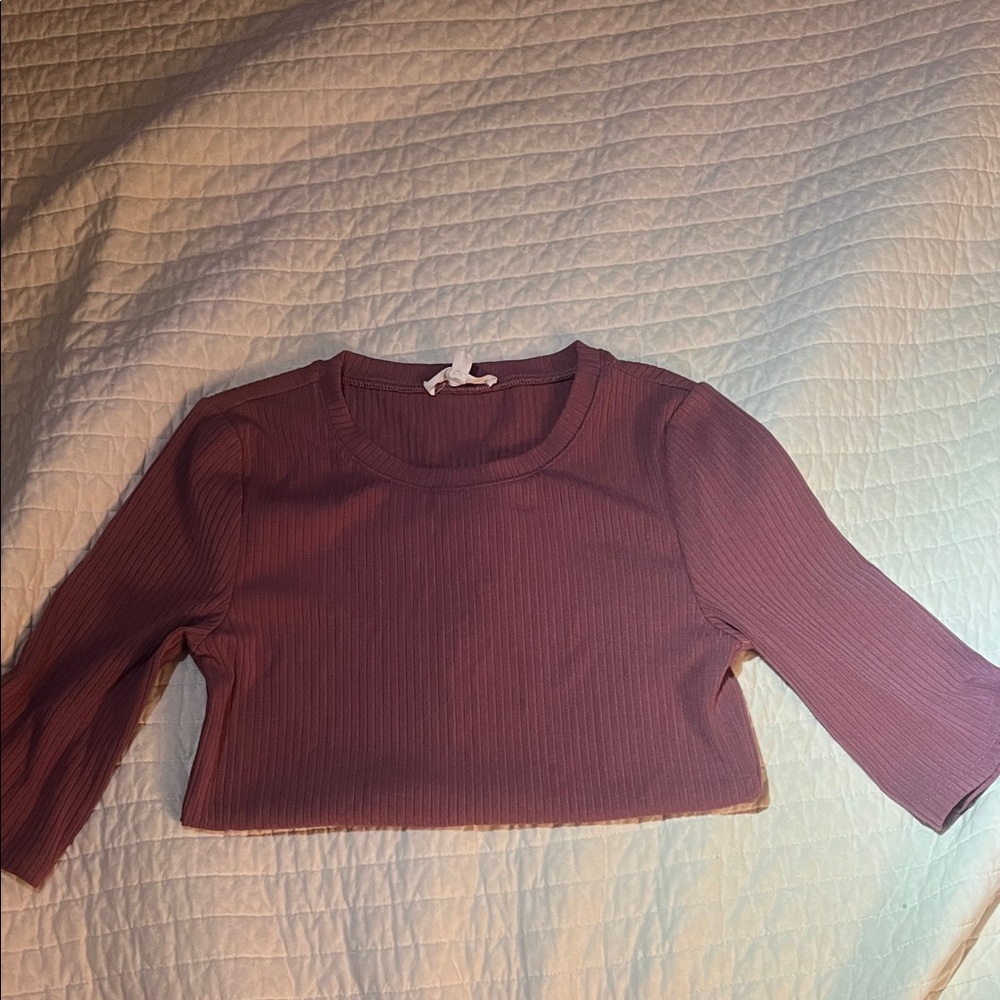 Splendid Ribbed Mauve Top